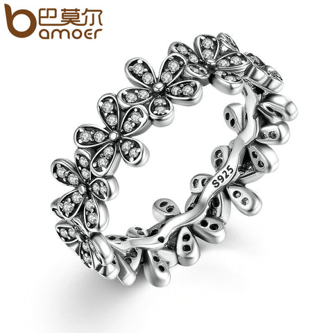 BAMOER New Arrival Wholesale Cheap Popular Flower Finger Copper Ring Fashion Wedding Jewelry 3 Size PA7220